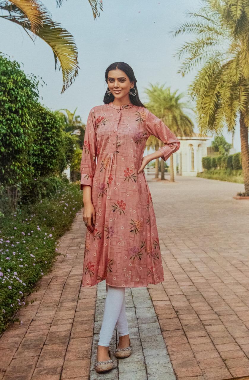Women's Cotton Kurti, Three Quarter Sleeve, Knee Length
