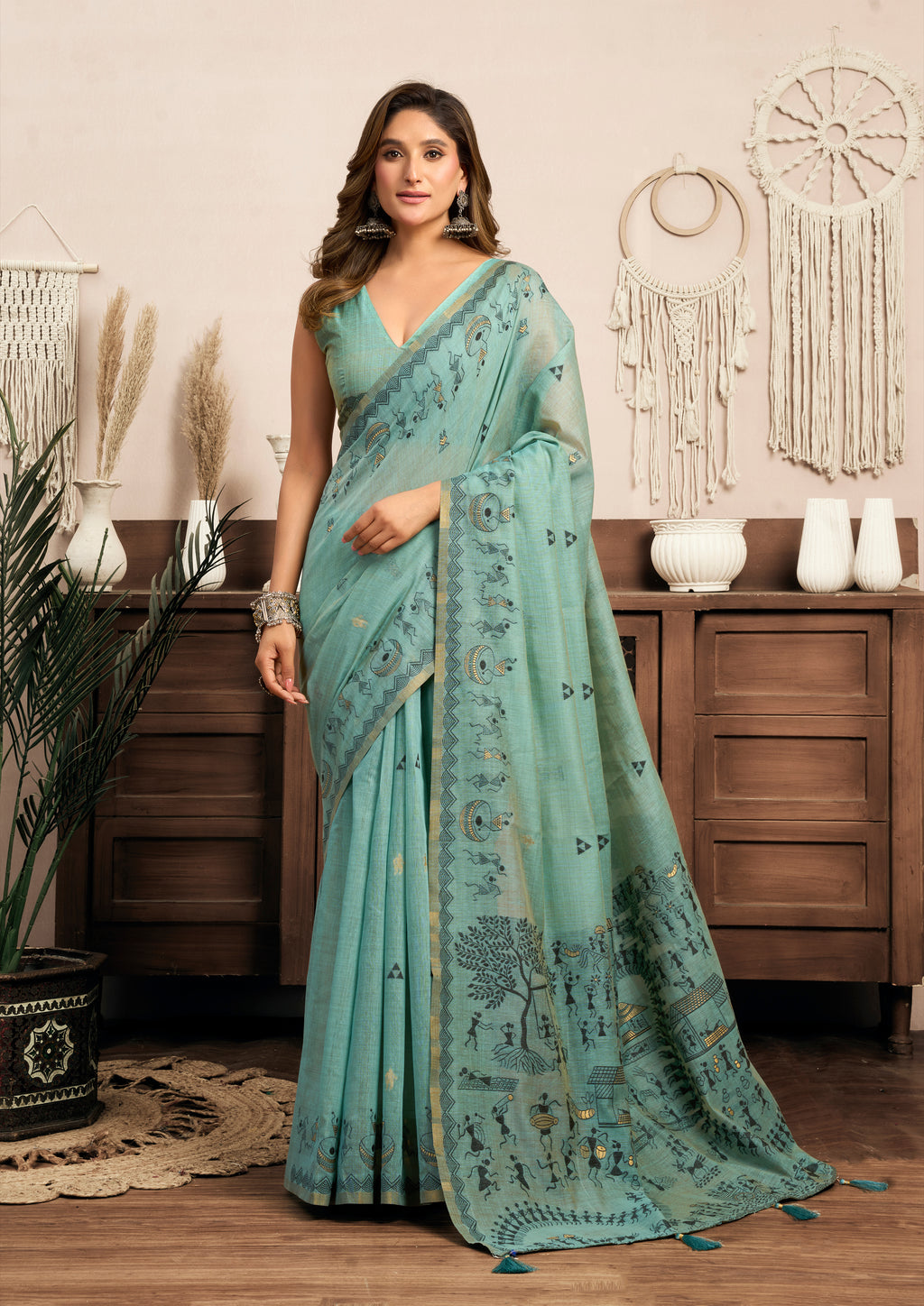 Rose Lily Women’s Traditional Printed Saree with Elegant Designer Pallu | Ethnic Festive & Party Wear Saree | Lightweight Saree for Women