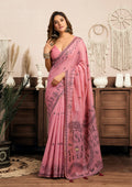 Rose Lily Traditional Printed Saree - Pink
