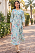 Rose Lily Pure Cotton Kurti - Ivory