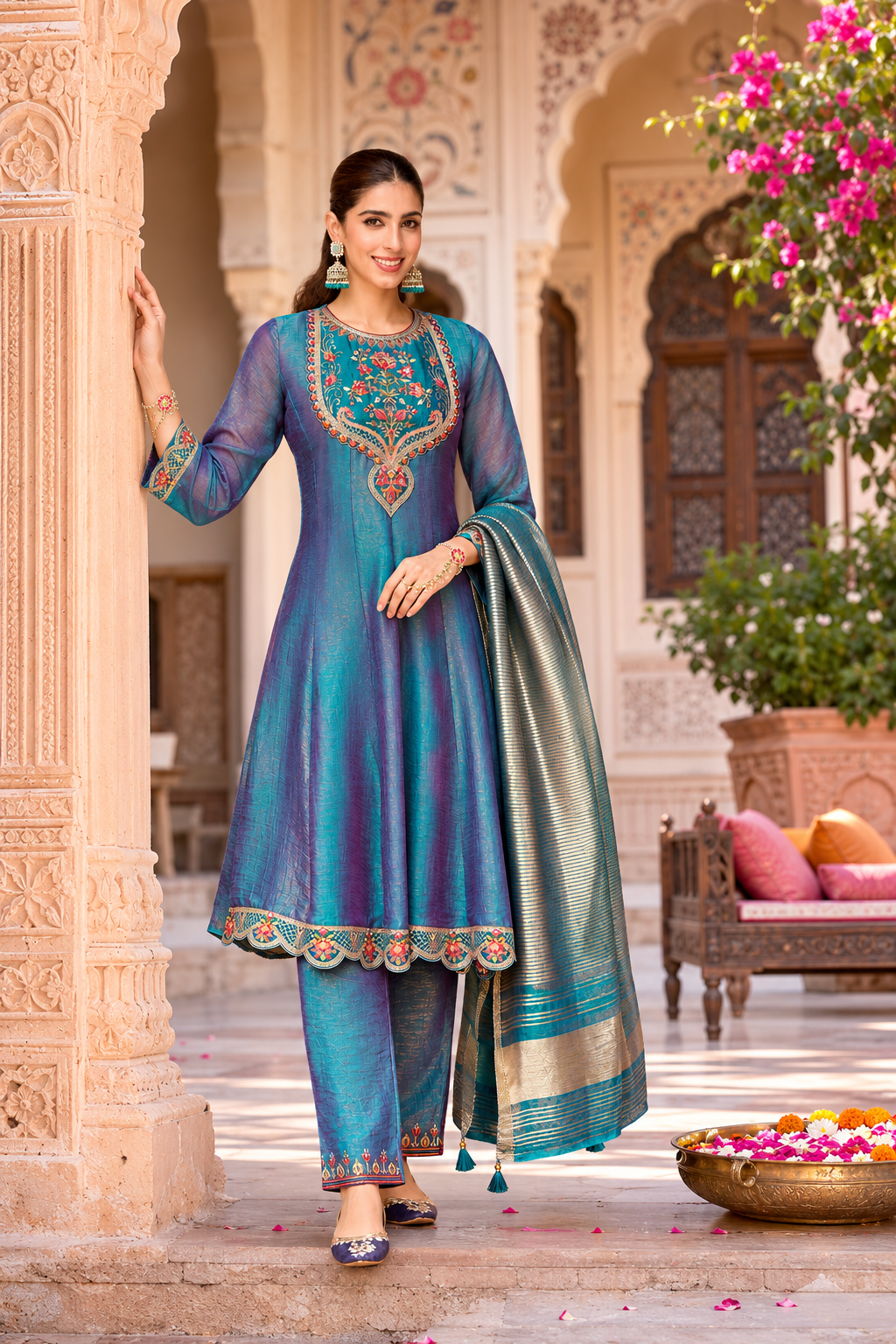 Rose Lily Premium Embroidered 3-Piece Salwar Suit Set