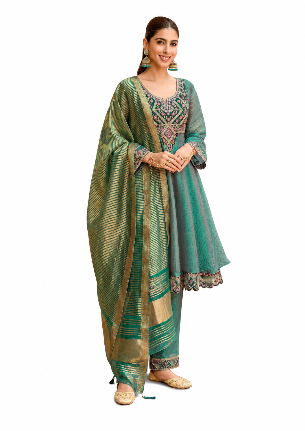 Rose Lily Women’s Premium Embroidered 3 Piece Salwar Suit Set with Kurta, Bottom & Dupatta | Elegant Ethnic Party Wear Dress Set | M-XXL