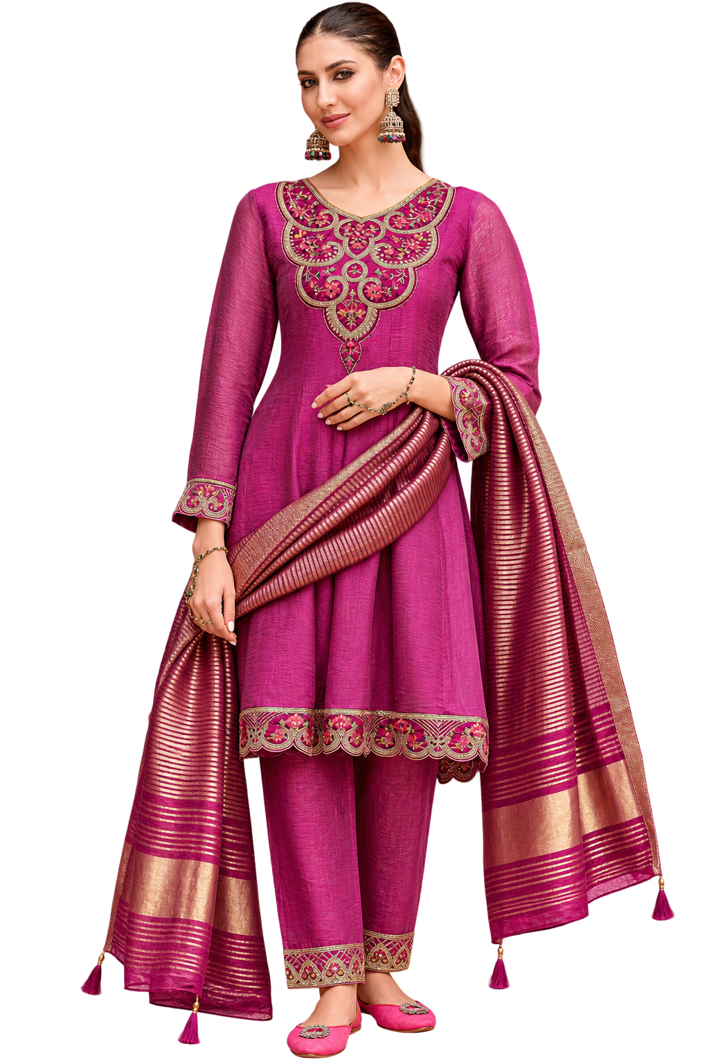 Rose Lily Women’s Premium Embroidered 3 Piece Salwar Suit Set with Kurta, Bottom & Dupatta | Elegant Ethnic Party Wear Dress Set | M-XXL