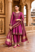 Rose Lily Premium Embroidered 3-Piece Salwar Suit Set - Red