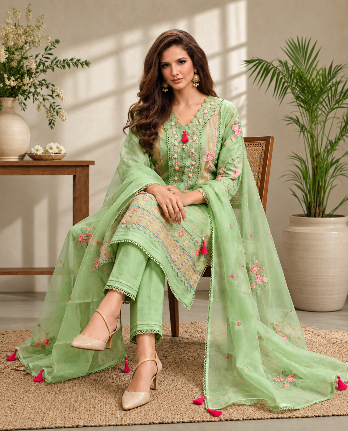 Rose Lily Pastel 3-Piece Salwar Suit Set - Pink