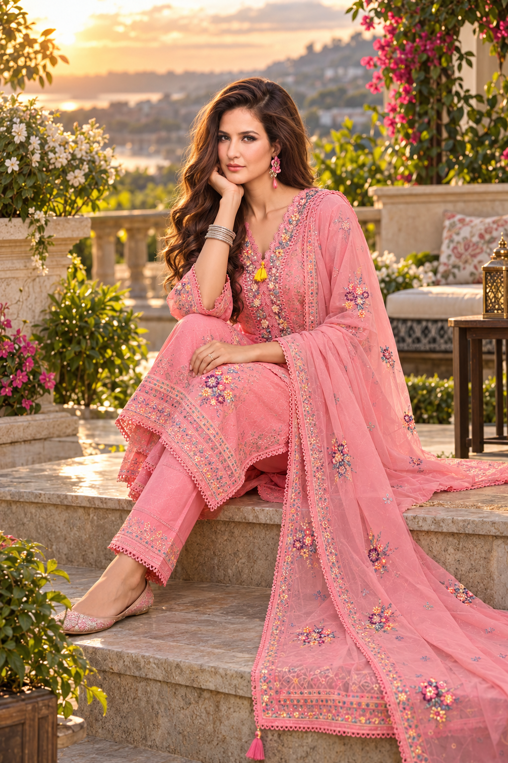 Rose Lily Pastel 3-Piece Salwar Suit Set - Yellow