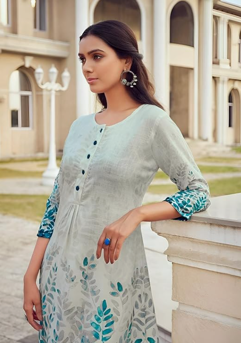 Women's Cotton Kurti, Three Quarter Sleeve, Knee Length