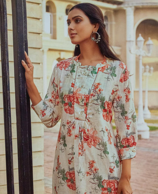 Women's Cotton Kurti, Three Quarter Sleeve, Knee Length