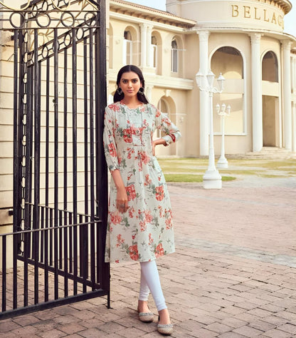 Women's Cotton Kurti, Three Quarter Sleeve, Knee Length