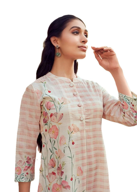 Women's Cotton Kurti, Three Quarter Sleeve, Knee Length